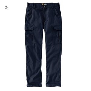 Carhartt Rugged Flex Relaxed Fit Canvas Cargo Work Pant Sz 38x34 Navy Blue